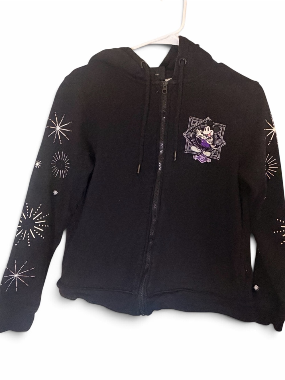 (Size M) Disney Parks Disney 100 Years of Wonder Embroidered Full-Zip Hoodie